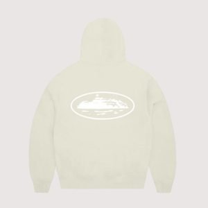 Corteiz Island Puff Print Zip Hoodie Off White