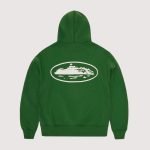 Island Puff Print Zip Hoodie Green Sale Stock
