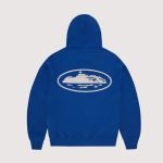 Island Puff Print Zip Hoodie Washed Royal