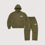 Corteiz Island Puff Print Tracksuit – Olive Edition